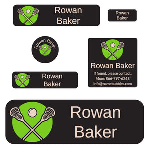 lacrosse lime green school labels pack