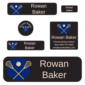lacrosse navy blue school labels pack