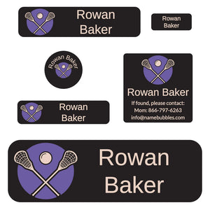 lacrosse purple school labels pack