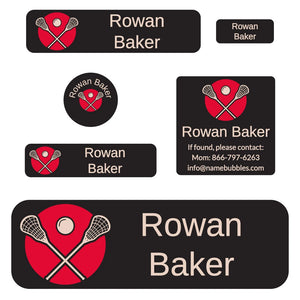 lacrosse red school labels pack
