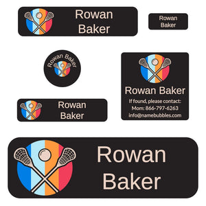 lacrosse sunset stripes school labels pack