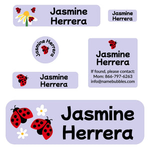 school labels pack ladybug periwinkle