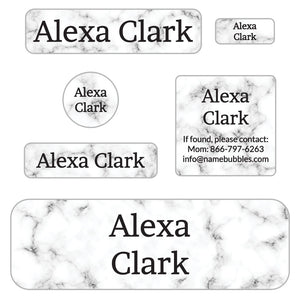 kids name labels for school in marble