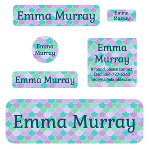 school labels pack mermaid pattern ariel