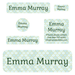 school labels pack mermaid pattern mariana