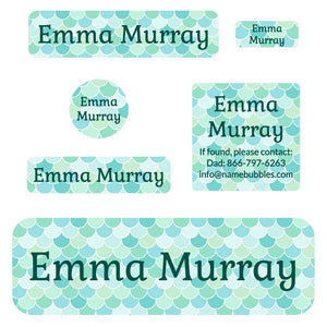 school labels pack mermaid pattern oceana