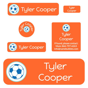 personalized school labels for kids in multicolor icon orange splash