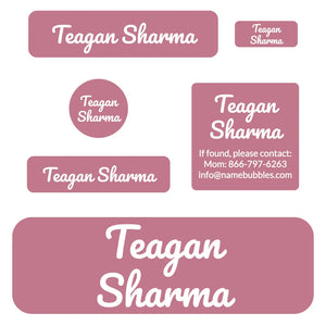 school labels pack neutral color dusty rose