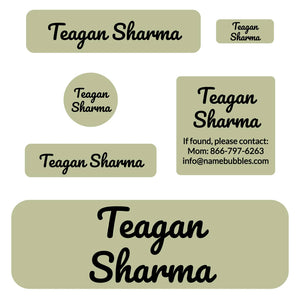 school labels pack neutral color sage