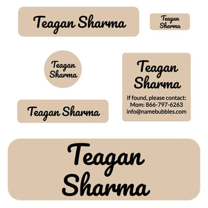 school labels pack neutral color sand