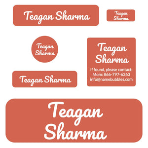 school labels pack neutral color sienna