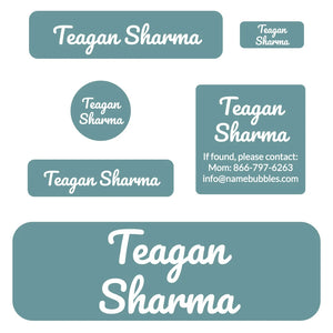 school labels pack neutral color slate blue