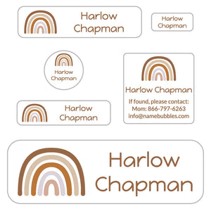 school labels pack neutral rainbow desert sand