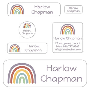 school labels pack neutral rainbow harvest hues