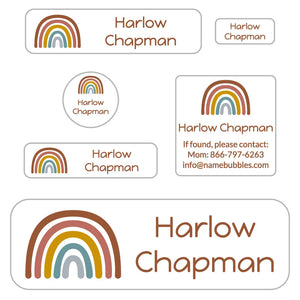 school labels pack neutral rainbow rustic harmony