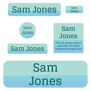school labels pack ombre blue