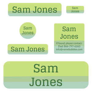 school labels pack ombre green