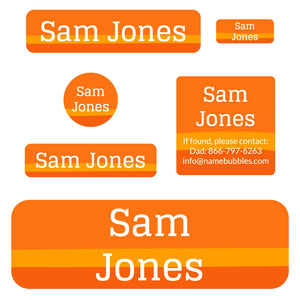 school labels pack ombre orange
