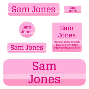 school labels pack ombre pink