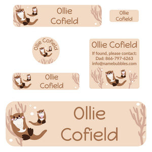 school labels pack otter tan