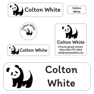 school labels pack panda white