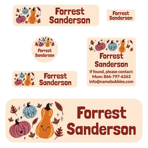 school labels pack pumpkin patch