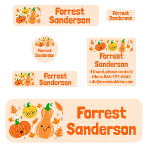 school labels pack pumpkin spice