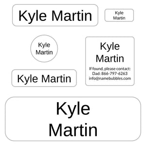 kids name labels for school in simple black
