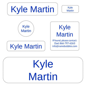 kids name labels for school in simple sapphire