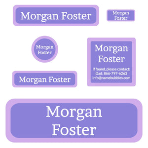school labels pack solid border Violet - Lavender - White