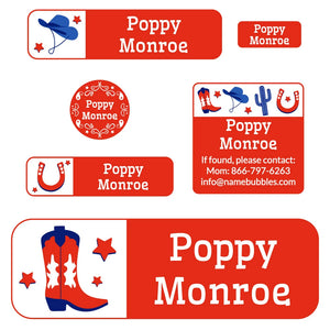 school labels pack western americana