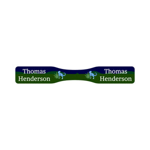 wrap around pacifier name labels in dinosaurs dark green