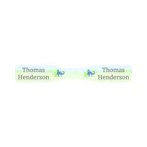 wrap around pacifier name labels in dinosaurs green