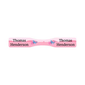 wrap around pacifier name labels in dinosaurs pink