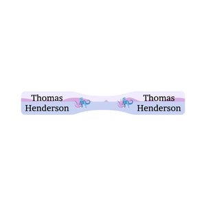 wrap around pacifier name labels in dinosaurs purple