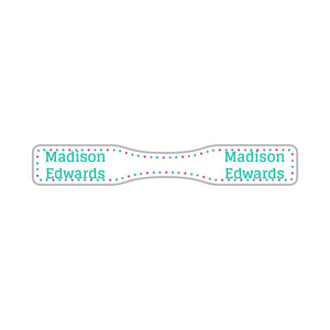 wrap around pacifier name labels in dots pacific surf
