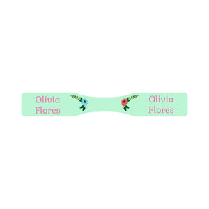 wrap around pacifier name labels in floral mint