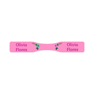 wrap around pacifier name labels in floral pink