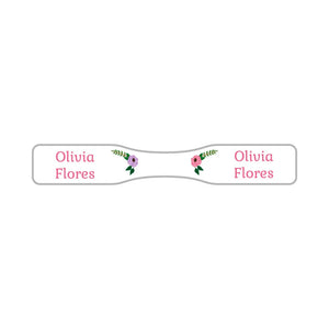 wrap around pacifier name labels in floral white