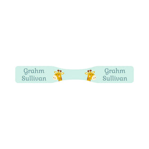 wrap around pacifier name labels in giraffe green