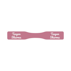 wrap around pacifier name labels in neutral color dusty rjose