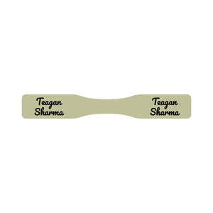 wrap around pacifier name labels in neutral color sage