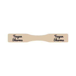 wrap around pacifier name labels in neutral color sand