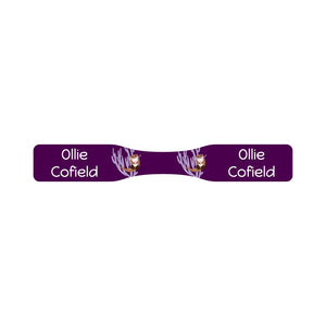 wrap around pacifier name labels in otter dark purple