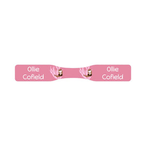 wrap around pacifier name labels in otter muted pink