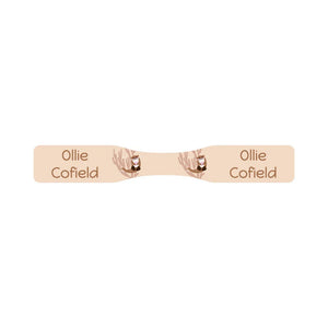 wrap around pacifier name labels in otter tan