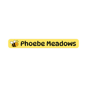 pencil name labels for kids in bee yellow