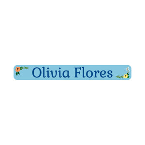 mini pencil labels floral blue