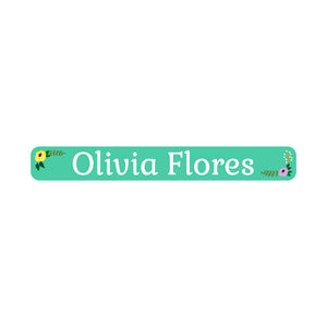 mini pencil labels floral turquoise