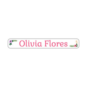 mini pencil labels floral white